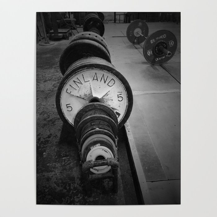 vintage weight lifting plates Poster by annmariekoenig Society6