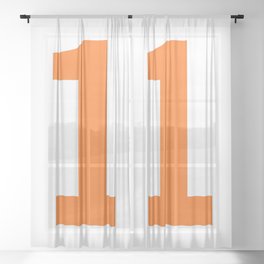 Number 1 (Orange & White) Sheer Curtain