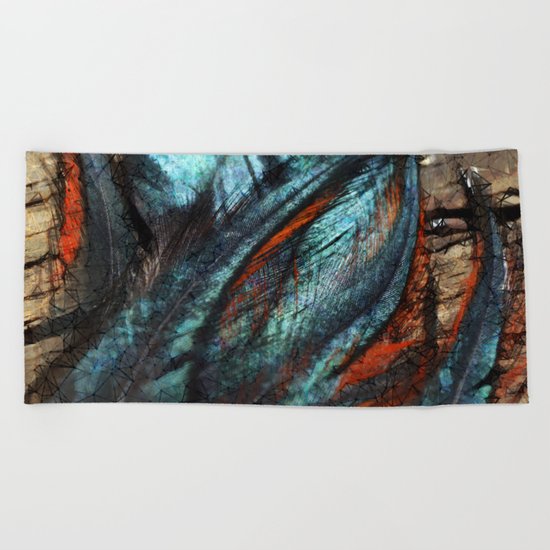 Fanciful Feathers Beach Towel