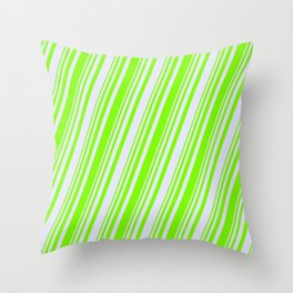 [ Thumbnail: Green & Lavender Colored Striped/Lined Pattern Throw Pillow ]