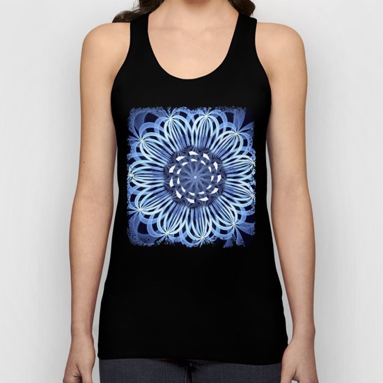 Sky blue fantasy pattern flower Unisex Tank Top