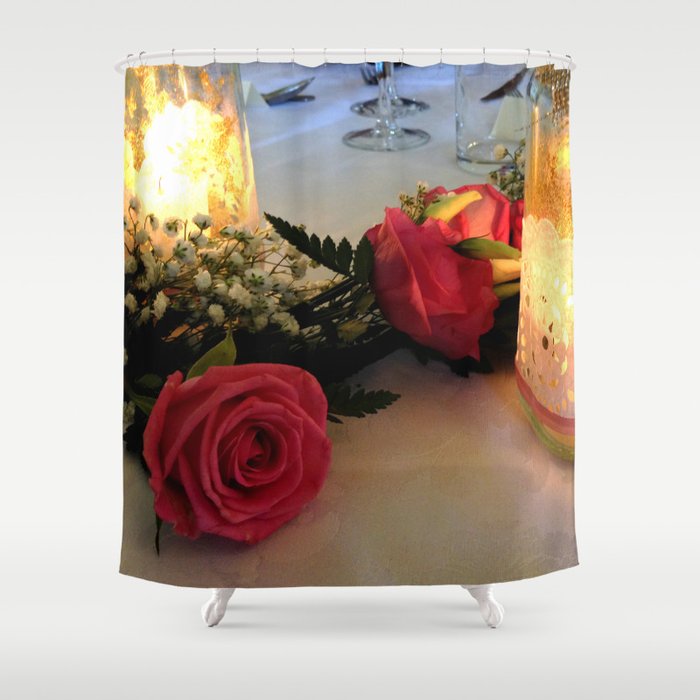 Candles & Roses Shower Curtain