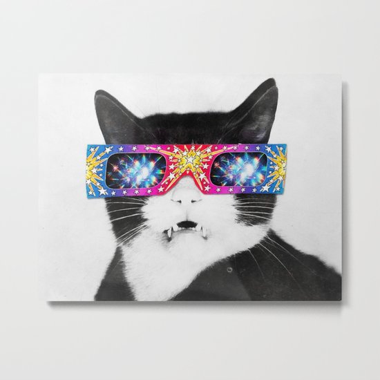 Laser Cat Metal Print