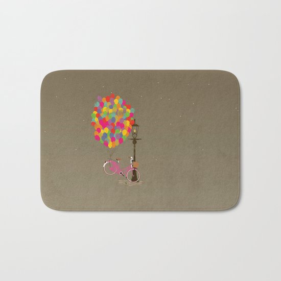 Love to Ride my Bike with Balloons even if it's not practical. Bath Mat