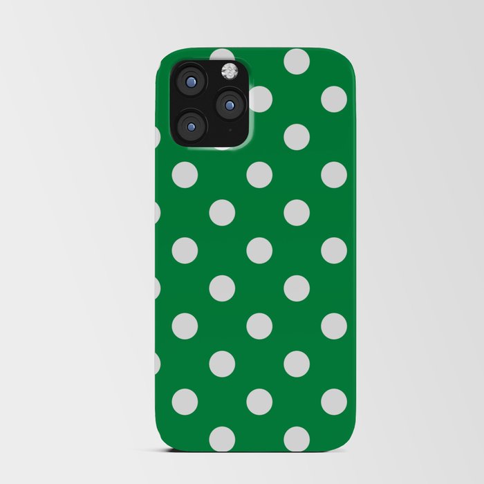 White Dots - green iPhone Card Case