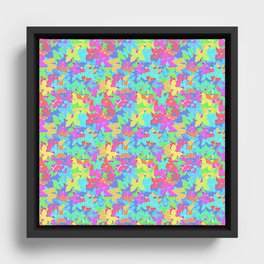 Pastel Butterfly Tiles Framed Canvas