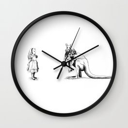Alice in Oz Wall Clock | Illustration, Funny, Black and White, Children 