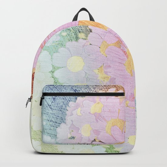 Pink Sorbet Chamomile Flowers Backpack
