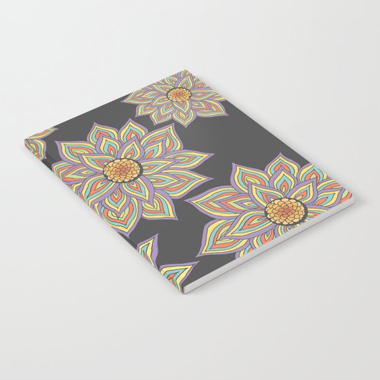 Floral Rhythm In The Dark Notebook
