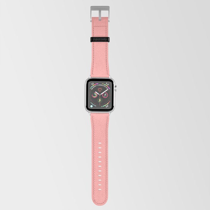Peaches N' Cream light pastel pink solid color modern abstract pattern  Apple Watch Band
