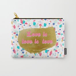 Love is Love Coral x Gold | Terrazzo Carry-All Pouch