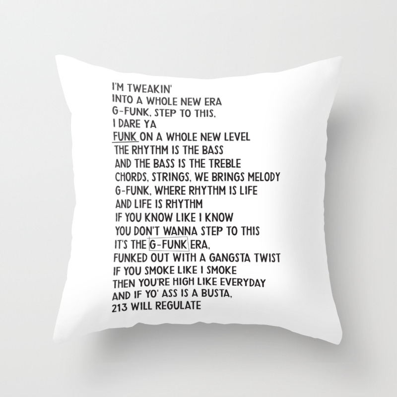 Regulate Warren G Hip Hop Music Lyrics Throw Pillow By