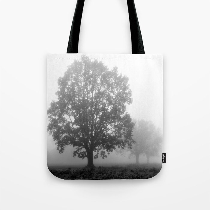 Trees on a Misty Morning Tote Bag