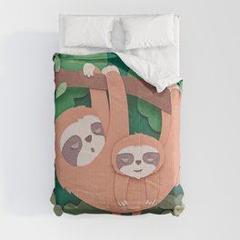 Sloth mother and her baby Comforter