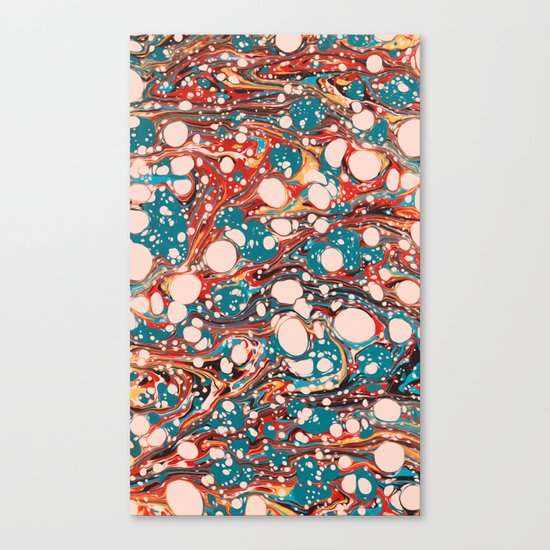Vintage Watercolor Abstract Summer Paradise Burst Pepe syche Canvas Print