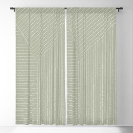 Lines (Linen Sage) Blackout Curtain