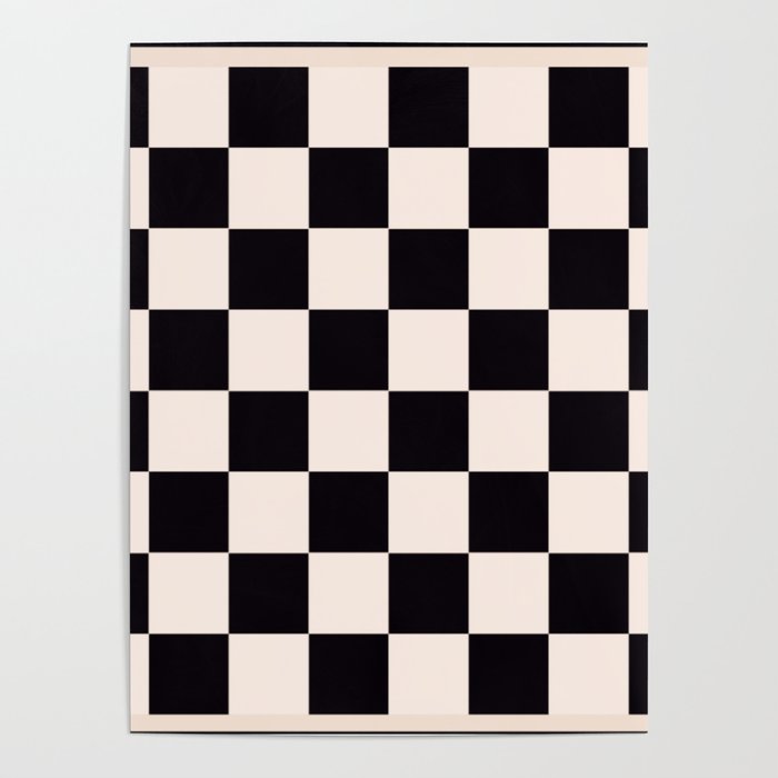 Black and white chess board pattern  Poster