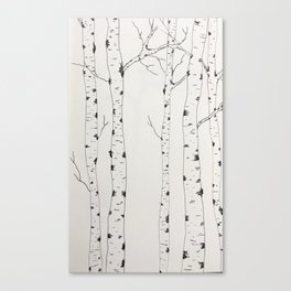 Birches in space Canvas Print