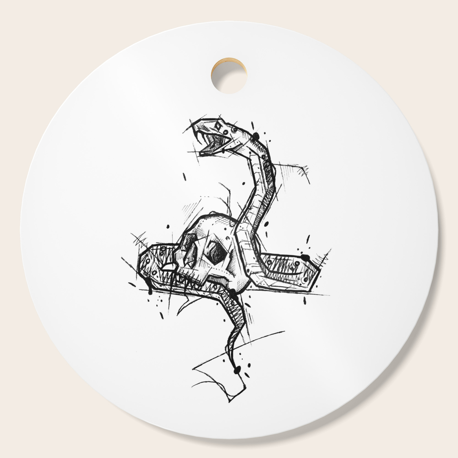 Skull And Snake Handmade Drawing Made In Pencil And Ink Tattoo Sketch Tattoo Flash Blackwork Cutting Board By Lucagenart Society6,Dragon Mythical Creatures Drawings