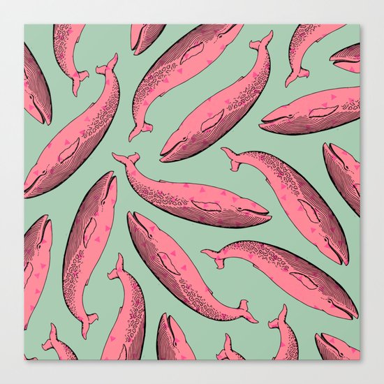 lusty whales Canvas Print