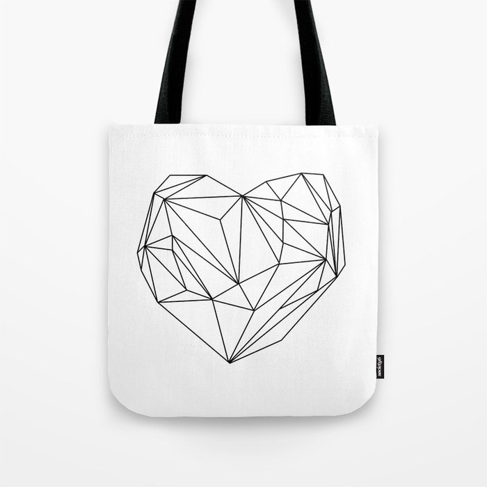 Heart Graphic (black on white) Tote Bag