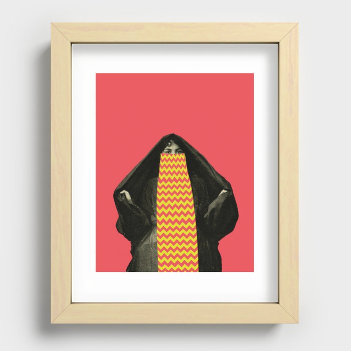 The lady with the colorful veil Recessed Framed Print