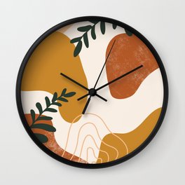 Leaves And Random Shapes Wall Clock