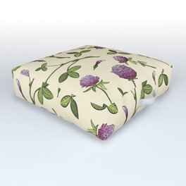 Red Clover Pattern Outdoor Floor Cushion