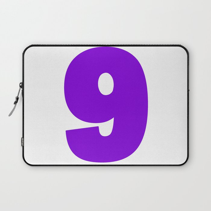 9 (Violet & White Number) Laptop Sleeve