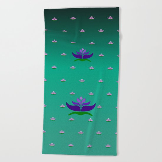 Lotus Flowers Beach Towel
