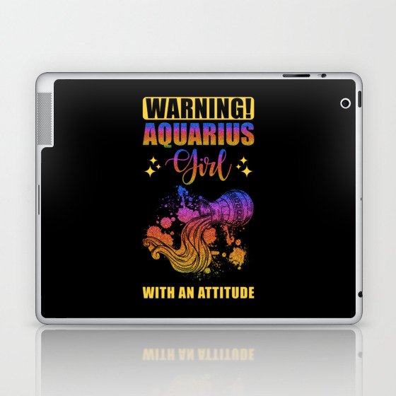 Warning Aquarius Girl with Attitude Laptop & iPad Skin
