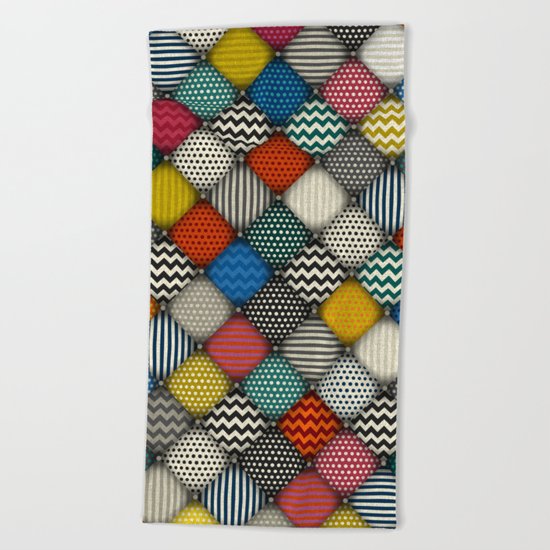 buttoned patches Beach Towel