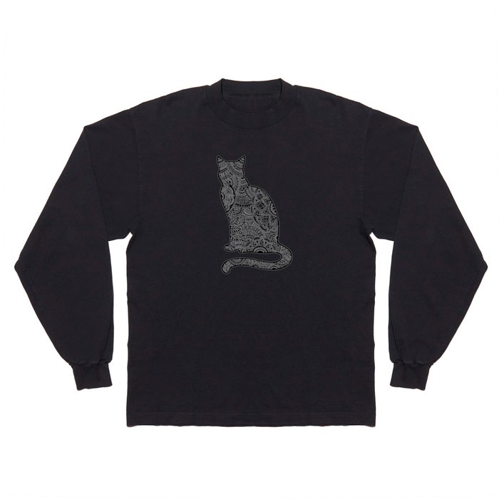 Cat doodle pattern Long Sleeve T Shirt