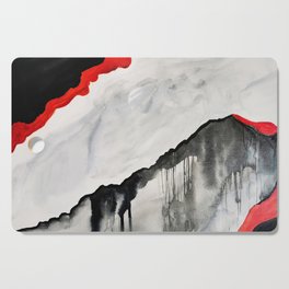 Black white red, ice, abstract Cutting Board