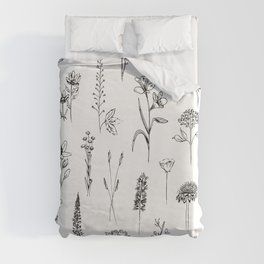 Patagonian wildflowers white Duvet Cover