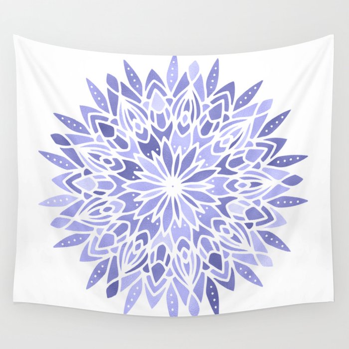 Very Peri 2022 Color Of The Year Violet Periwinkle Mandala Wall Tapestry