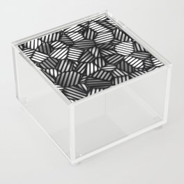 Grayscale Leaves Pattern Acrylic Box