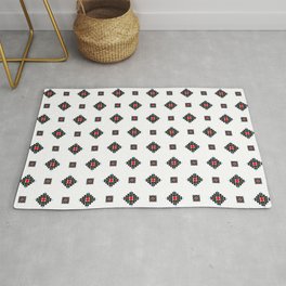 Symmetric patterns 159 black and red Rug