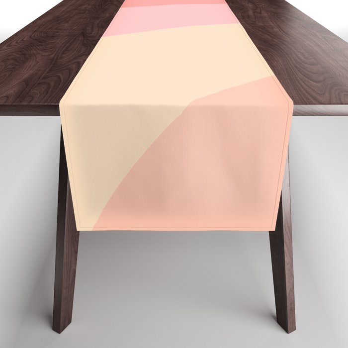 Curvy Geometric Stripes Pattern (coral/peach/pink) Table Runner