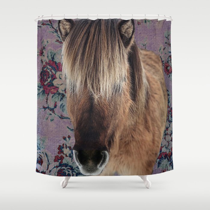 floral Icelandic pony Shower Curtain