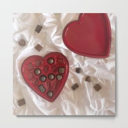 Eat Your Heart Out Metal Print | Hearts, Bedsheets, Boxofchocolates, White, Red, Color, Eatyourheartout, Photo, Chocolate 