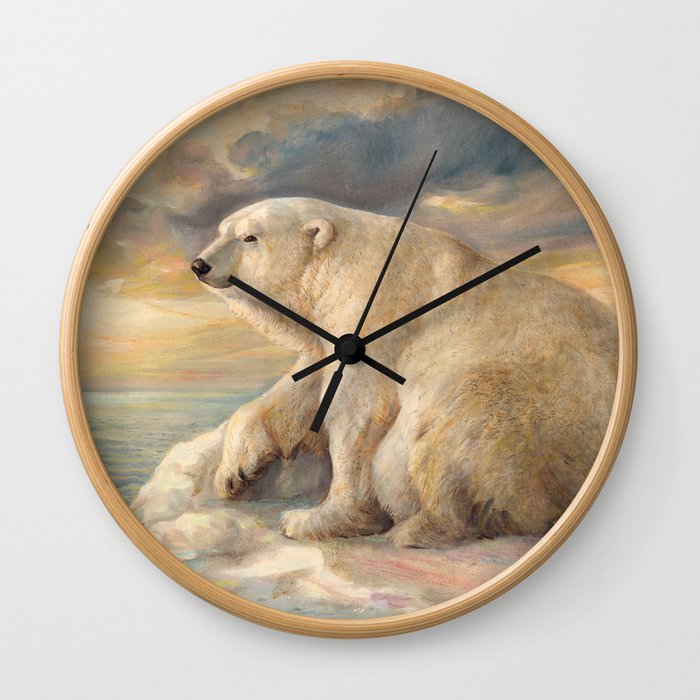 Polar Bear Rests On The Ice - Arctic Alaska Wall Clock