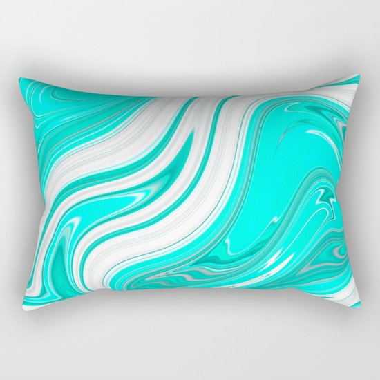 GreenishBlueishWhiteish Rectangular Pillow