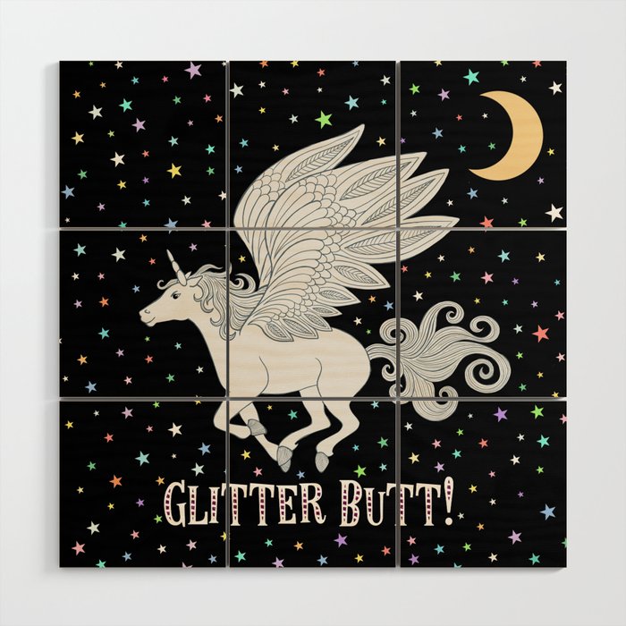 Glitter Butt! Wood Wall Art