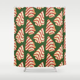 Christmas Tree Cakes Pattern - Green Shower Curtain