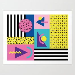 Society6 Memphis Pattern 41-80s 90s Retro by Graphicwavedesign on Rectangular Pillow Small 17 x 12 
