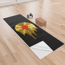 Melting vinyl GOLD / 3D render of gold vinyl record melting Yoga Towel