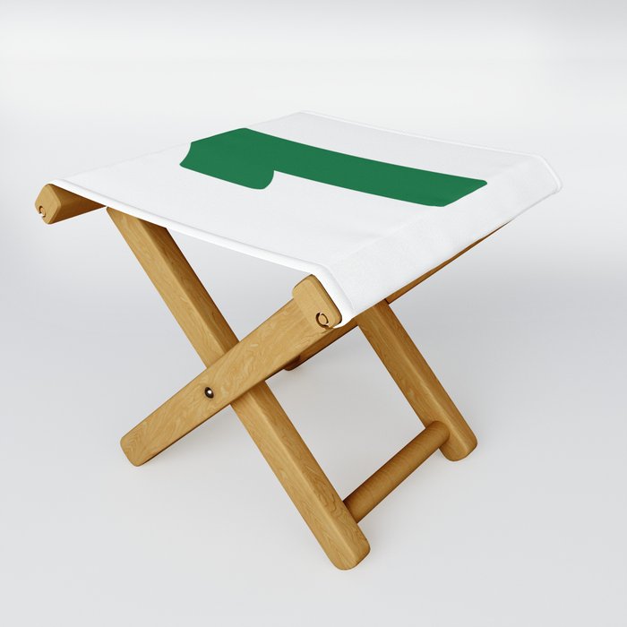 1 (Olive & White Number) Folding Stool