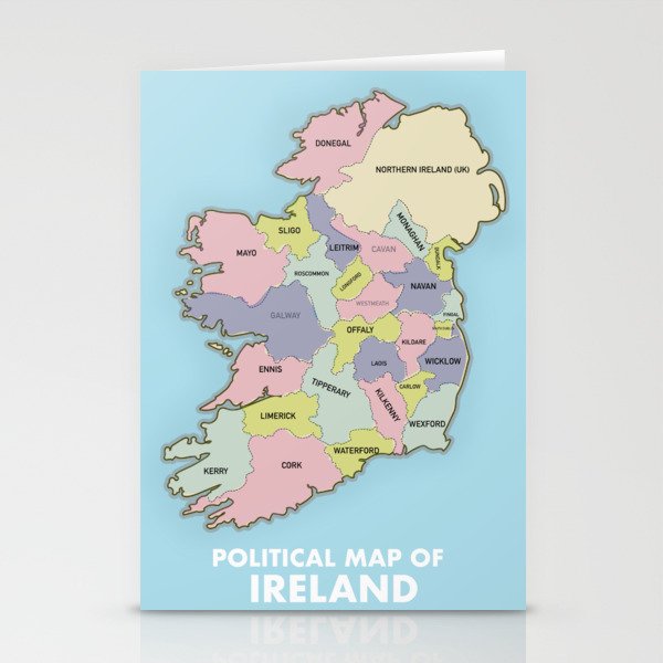 Political map of Ireland Stationery Cards
