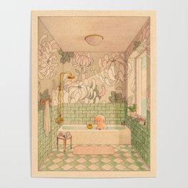 Bath in Green Poster
